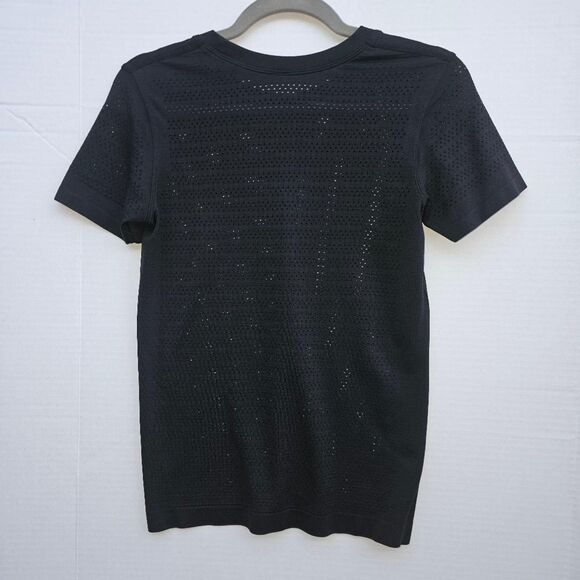 Rare Lululemon Breeze By Short Sleeve| Women's Black Mesh Training Tee Size 4 - Picture 7 of 7